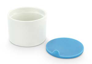 Cookut 9cm Ceramic Ramekin with Blue Silicone Lid CKRAM9BL