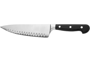 TopGourmet 8in Forged Chefs Knife with Granton Fluted Edge & Riveted Handle GET36268SG