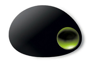 Mebel Entity 13 Black Oval Plate 30 x 21.5 x 1.6cm with Green Dip Bowl 9 x 12 x 1.8cm MBEN13GRB