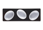 Mebel Entity 17 Set of 3 White Bowls 9 x 6.5 x 2cm on Rectangular Tray 30 x 100 x 2cm in Black