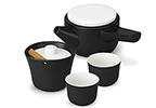 PO: Black Evo Song Tea Set with White Lids