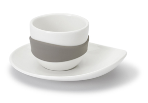 PO: Leaf Set 4 Grey Espresso Cups PO14814