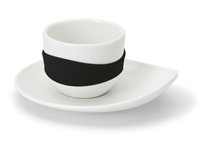 PO: Leaf Set 4 Black Espresso Cups PO14815