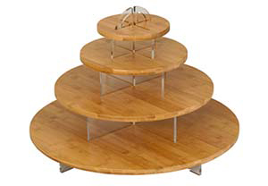 Rosetto 4 Tier Natural Bamboo Cirque Display RTSCSB100