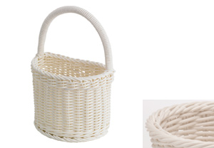 Saleen White Half Round Bathroom Basket SAB0935101