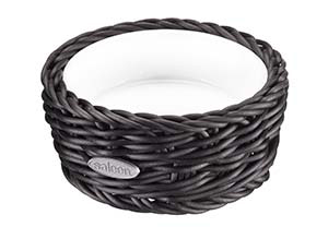 Saleen Black 10.5cm Round Basket with Porcelain Bowl SAB1002191