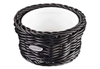 Saleen Black 11cm Round Basket with Porcelain Bowl