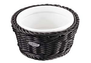 Saleen Black 13cm Round Basket with Porcelain Bowl SAB1006191