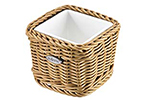 Saleen Beige 9.5cm Square Basket with Porcelain Bowl