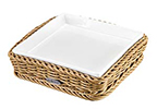 Saleen Beige 15.5cm Square Basket with Porcelain Bowl