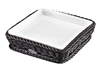 Saleen Black 15.5cm Square Basket with Porcelain Bowl