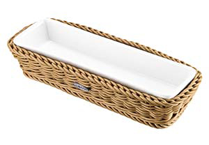 Saleen Beige Rectangular Snack Dish & Basket SAB1014041