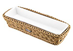 Saleen Beige Rectangular Snack Dish & Basket