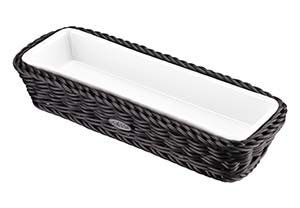 Saleen Black Rectangular Snack Dish & Basket SAB1014191