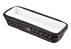 Saleen Black Rectangular Snack Dish & Basket