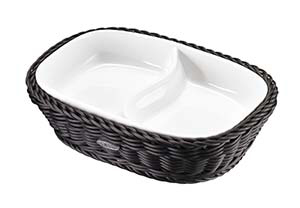 Saleen Black Rectangular 2 Section Bowl & Basket SAB1016191