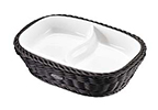 Saleen Black Rectangular 2 Section Bowl & Basket