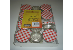 Gilberts Set of 12 65ml Preserving Jars with Red Lids WO821655