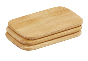 Zassenhaus Pack of 3 x Rubberwood Breakfast Boards ZA050004